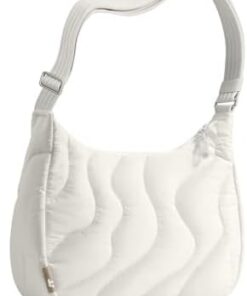 tomtoc T34 Sac Bandoulière Femme Matelassé en Nylon Recyclé, Puffer Voyage avec Poches et Bandoulière Réglable 3,5L-9L