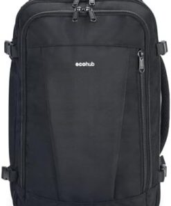 ECOHUB Bagage Cabine Easyjet 45x36x20 30L Imperméable PET Recyclé Noir