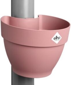 Elho Vibia Campana Pot Gouttière 40 pour Extérieur Ø 21.6 x H 16.3 cm Rose/Rose Poussière