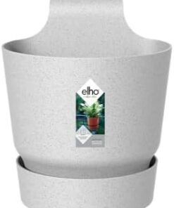 Elho Greenville Easy Hanger 19.5 - Pot de Fleurs Balcon Ø19.5cm - Gris Ciment Facile à Accrocher