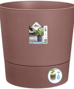 Elho Greensense Aqua Care Rond 30 - Pot Auto-Arrosage Intérieur Extérieur - Ø 29.5 cm Marron