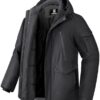 Pioneer Camp Manteau Homme Hiver Imperméable Chaud 9 Poches Capuche Parka (S-XXL)