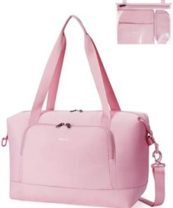 ECOHUB Sac Cabine 40x30x20 24L Ryanair Transavia, Pliable Léger Poche Rapide Pochette Humide (Rose)