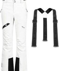 Pioneer Camp Pantalon Ski Femme Imperméable Chaud avec Bretelles pour Snowboard Hiver
