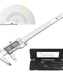 Neoteck Pied à Coulisse Numérique 200 mm Acier Inoxydable LCD Grand Écran Conversion mm/inch LED Éclairage