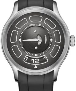 OBLVLO BLM-UFO Montre Automatique Homme Acier Inox 316L Étanche Caoutchouc