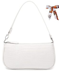 Sac à Bandoulière Aucuu Femmes en Cuir Pu Miniavec Motif Crocodile et Chaîne Femmes Classiques des Années 90 Souple pour