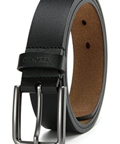 CHAOREN Ceinture Homme Cuir Noir Marron 35mm Ajustable pour Jeans, Cuir Souple et Durable