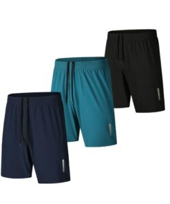 FOVDTALE Sports Shorts pour Homme - 3 Pièces, Séchage Rapide, Gym, Course à Pied, Entraînement - Tailles US 00-5XL