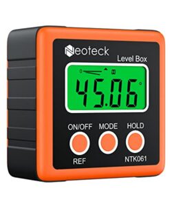 Neoteck Inclinomètre Numérique Aimanté ±0.1° Haute Précision - Outil Mesure d’Angle pour Menuiserie Chantier Garage