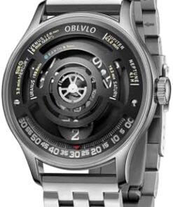 OBLVLO Montre Automatique Homme Acier Inox 316L Étanche BLM-Solar