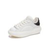 SUCHETA Chaussures de sport plates blanches pour femmes Plateforme Fond épais Automne et hiver
