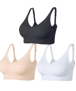 Soutien-gorge sans armature confortableAmazingjoys Lot de 3 bustiers rembourrés pour femme