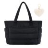 Aucuu Sac Fourre-tout Matelassé, grand Sac à Main Matelé Matté Femme en Nylon, Sac Matelassé Doux Rembourré Femme