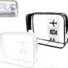 KAHOUI Trousse de toilette de voyage transparente, imperméable pour liquides en PVC, trousse de sécurité pour le contrôl