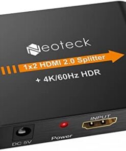 Neoteck Répartiteur HDMI 1x2 1080p HD 3D 1 Entrée 2 Sorties pour HDTV Projecteur PS4 Xbox