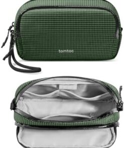 Tomtoc Sac de Rangement Câbles Portable pour Voyage - Organisateur Accessoires Tech Powerbank AirPods Téléphone