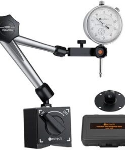 Neoteck Comparateur à Cadran 0-20 mm Base Magnétique 80 kg Support Articulé pour CNC Imprimante 3D Mesure Précise
