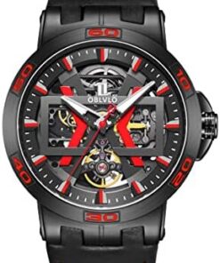 OBLVLO Montres Automatiques Squelette pour Hommes 100M Étanche Militaire UM1