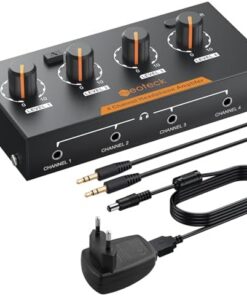 Neoteck Amplificateur Casque Stéréo 4 Canaux + Contrôles Volume Métal + Pour Clubs Bars Stages Petits Groupes