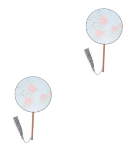 IMIKEYA Ventilateur Rond Translucide Pliant Soie Chinois Éventails Traditionnels