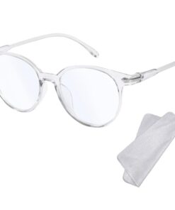 Lunettes XFentech Anti-Lumière Bleue Monture Ronde pour Femmes et Hommes - Gaming & Lecture Verres Transparents Anti-Fat