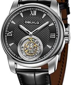 OBLVLO SK-Tour Montre Automatique Luxe pour Homme Étanchéité Cuir Sk-Tour-YBB