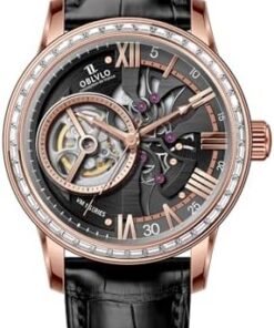 OBLVLO VMQ-DD Montre Automatique Rétro Étanché pour Homme Cuir Vachette Saphir