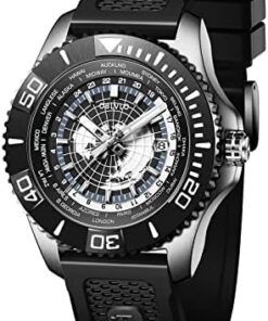 OBLVLO Montre Automatique Militaire pour Hommes - Étanchéité Super Lumineuse en Cuir BM