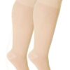 Chaussettes de compression lot de 2 pièces grande taille 20-30mmhg pour hommes et femmes, bas extra-large jusqu'aux geno