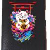 Syl'la Protection Porte-Carte Grise papiers Voiture permis Noir en Cuir pour Femme (Manekineko) - Boîtier sécurisé, Gran