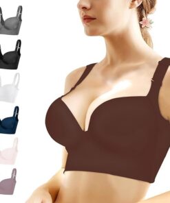 Runilut Soutien-gorge push-up ultra-lissant pour femme, soutien-gorge à armatures, soutien-gorge sculptant