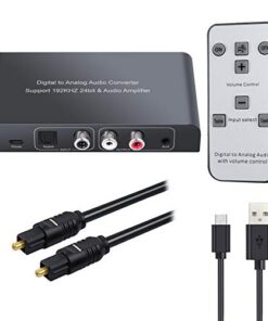 Neoteck Convertisseur Audio Numérique vers Analogique avec Télécommande Toslink Coaxial RCA |5mm