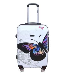 CELIMS Valise Moyenne en Polycarbonates Blanc | Cadenas TSA | 4 Roulettes Doubles | 65 x 42 x 26 cm
