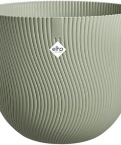 Elho Sereh Round 30 Pot de Fleur - Plastique 100% Recyclé - Intérieur & Extérieur - Ø 29.5 x H 25.3 cm Vert Scandinave