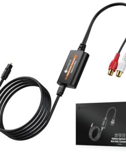 Neoteck 192 kHz Convertisseur Optique SPDIF vers RCA DAC Amplifié pour HD TV Xbox DVD