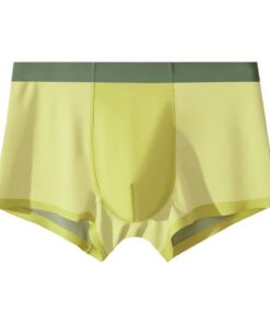 Shorts de boxe en cotonGeneric Hommes Taille Moyenne Respirant Slim Couleur Unie Ice Stretch Soft