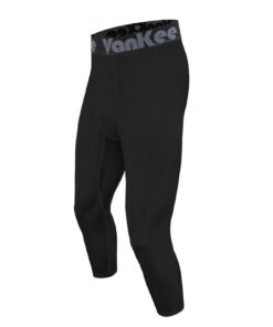 VanKee Pantalon De Compression 3/4 Hommes - Séchage Rapide & Évacuation d'Humidité pour Sport & Fitness