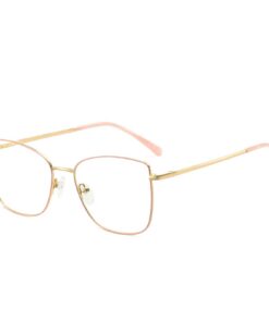 Lunettes Anti-Lumière Bleue pour Ordinateur Verres Carrés Métal Cadre Protection Yeux Anti-Éblouissants Hommes Femmes Lu