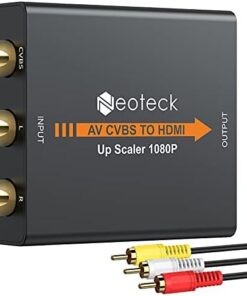 Neoteck 1080p RCA vers HDMI Convertisseur + Boîtier Métallique NTSC PAL + pour TV VHS VCR DVD PS3