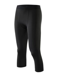 Smatstyle Legging Homme 3/4 Pantalons de Compression Sport pour Athlètes Fitness Réglages de Chauffe Chaud