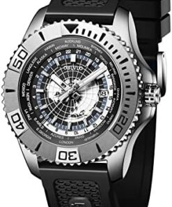 OBLVLO Montre Militaire Automatique Hommes Super Lumineux Étanchéité Cuir BM