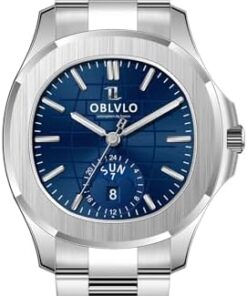 OBLVLO Montre Mécanique Automatique Hommes Phase de Lune Or Rose Luxe Acier 316L FM-SL-DD
