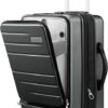 LUGGEX Valise de cabine rigide en PC avec 4 roues rotatives TSA, port USB, certifiée Global Recycled Standard, 55*36*24