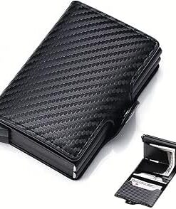Chunyuwen portefeuille fin pour homme et femme, mini portefeuille avec RFID, popup automatique