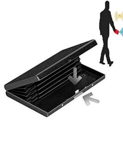Mr.Gadget's Solutions portefeuille en aluminium avec blocage RFID - Porte-cartes de crédit/débit - Design fin, Noir, Mod