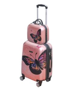 CELIMS Valise Cabine avec Vanity | Polycarbonates | Rose Gold | Voyageurs | Voyages d'affaires | Spacieuse et sécurisée