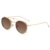 Kachawoo Lunettes de soleil polarisées rondes pour hommes UV400 à clipser, cadre en métal, rabattables