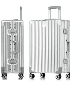 Valise cabine yuweijie 4 roues TSA argentée pour voyage