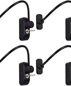 Neoteck Verrou Porte Coulissante Bébé Enfant + Acier Inoxydable avec Clé + 4pcs Sécurité Fenêtre Garage
